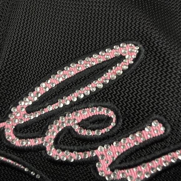 HARLEY Women's 1W Black Mesh Biker Jacket 3-in-1 Style Pink Jewels Plus 18/20 - Picture 6 of 13